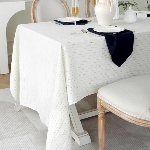 Miniatura 34 de Linen World - Mantel de lino de otoño de 55 x 55 pulgadas, mantel rectangular lavable de lino francés para comedor, al aire libre, bodas