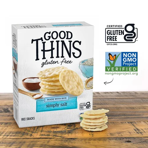 Miniatura 6 de GOOD THINS Galletas de arroz con simplemente sal, galletas de snack sin gluten, 3.5 oz