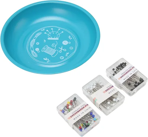 Miniatura 8 de BFYDOAA Plato magnético con 150 agujas de cuentas, cojín de costura magnético redondo, soporte magnético para agujas de coser, pasadores de presión