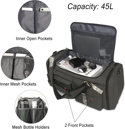 Miniatura 4 de Bolsas de gimnasio para hombre, bolsa de lona para gimnasio, mochila deportiva de 3 vías para hombres con compartimento para zapatos y bolsillo