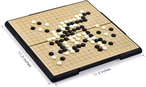 Miniatura 2 de Juego de mesa Go de 19 x 19 pulgadas con tablero de viaje plegable grande (11.3 pulgadas) y piedras de plástico magnéticas juegos de estrategia Weiqi