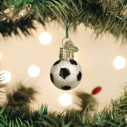 Miniatura 2 de Old World Christmas Gumdrops - Mini bola de fútbol soplada de cristal para árbol de Navidad, decoración navideña hecha a mano, colección deportiva