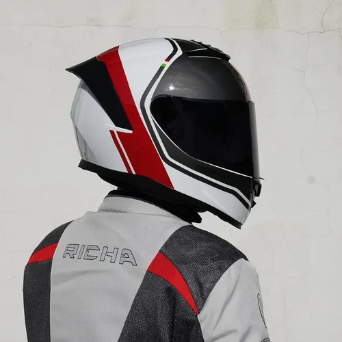 Miniatura 6 de Casco de motocicleta de cara completa, cascos para motocicleta de adultos, MG611, casco de motocicleta de carreras de calle con visera negra