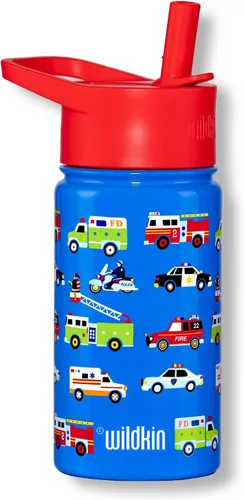 Miniatura 3 de Wildkin Paquete de maleta rodante con botella de agua reutilizable de acero de 14 onzas (héroes)