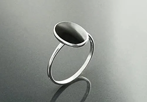 Miniatura 2 de Anillos de plata de ley 925 con piedras preciosas de ónice negro 1001