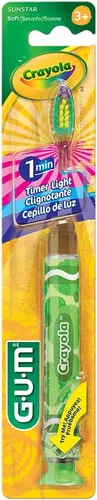 Miniatura 5 de GUM - 202RK Crayola Timer - Cepillo de dientes ligero (cepillo de dientes individual), cerdas suaves, el embalaje puede variar (paquete de 2)