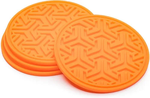 Miniatura 8 de Posavasos para protección de mesa, juego de 4 posavasos antideslizantes de goma de silicona para mesa auxiliar, escritorio y más, hechos en Estados