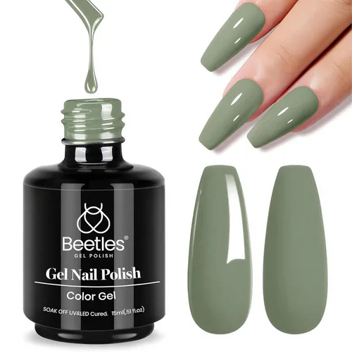 Miniatura 142 de Beetles - Esmalte de uñas de gel marrón de 0.5 onzas fluidas (15ml), esmalte de uñas de gel para remojar con lámpara LED UV, esmalte de uñas en gel