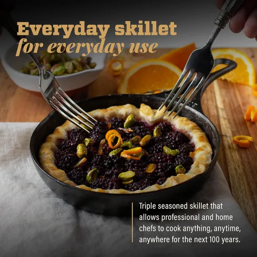 Miniatura 5 de Lodge Blacklock - Sartén de hierro fundido triple sazonado de 7 pulgadas, ligera, fácil de limpiar, utensilios de cocina prémium