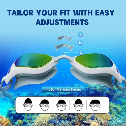 Miniatura 4 de Swim Goggles – Anti-Fog, UV Protection, Leak-Proof & Comfort Fit, Wide View Swim Goggles for Women Men Adult Youth Azul