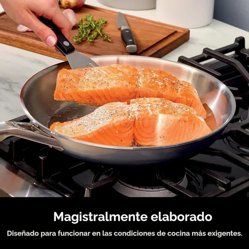 Miniatura 2 de Juego de ollas y sartenes de acero inoxidable Ninja EverClad de 7 piezas, juego de utensilios de cocina, compatible con todas las estufas e