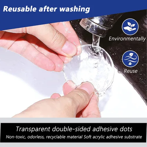 Miniatura 2 de Almohadillas de Montaje de Doble Cara en Gel Circulares - 39.9mm de Diámetro, 30 Piezas, Cintas Adhesivas Nano de Doble Cara Fuertes, Cintas