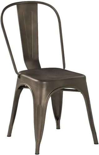 Miniatura 4 de Yaheetech Sillas de comedor de metal juego de 4, sillas de cocina apilables industriales con respaldo para comedor/restaurante/bistro/patio, uso