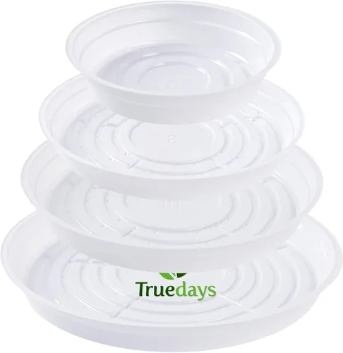 Miniatura 4 de TRUEDAYS 10 Inch 5 Pack Black Plant Saucers Flower Pot Tray Excellent for Indoor & Outdoor Plants