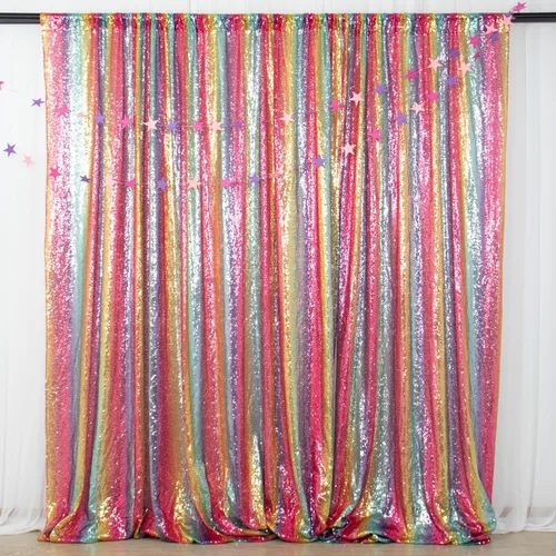 Miniatura 39 de ShinyBeauty PHOTOBOOTH - Fondo de tela de lentejuelas, telón de fondo de boda, telón de fondo óxido, cortinas de lentejuelas, cortinas de Negro