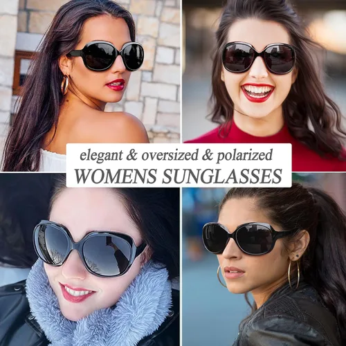 Miniatura 19 de Joopin Lentes de sol de gran tamaño para mujer, polarizados, grandes, para conducción, protección UV, grandes sombras
