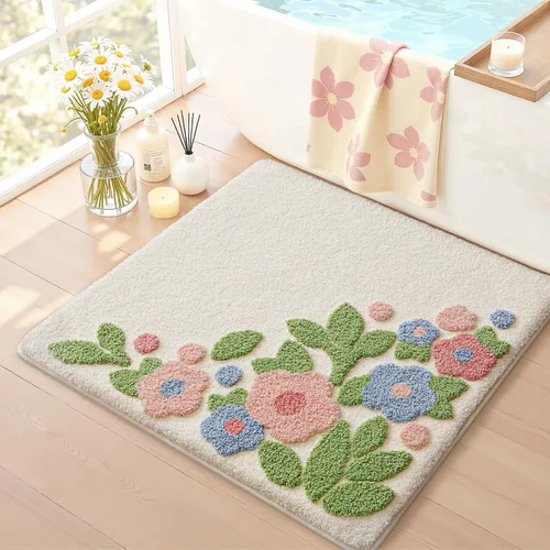 Miniatura 17 de LUMI Alfombra cuadrada de baño de playa, antideslizante, de secado rápido, ultra suave, lavable, absorbente, alfombra de baño con tema mar oceánico