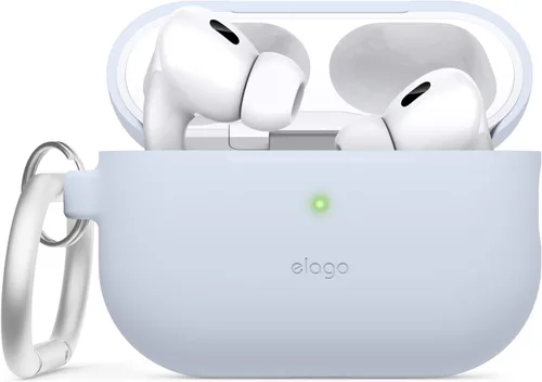 Miniatura 13 de elago Funda compatible con AirPods Pro 2 (2022), funda de silicona con llavero, LED frontal visible, soporta carga inalámbrica [negro]