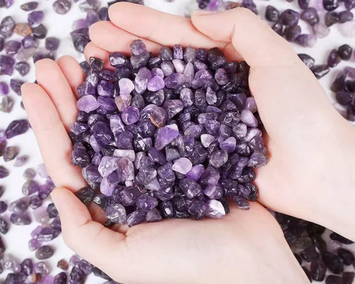 Miniatura 15 de Grava de cristal de cuarzo rosa, piedras trituradas, piedras curativas a granel, piedras naturales pulidas, decoración del hogar, guijarros pequeños