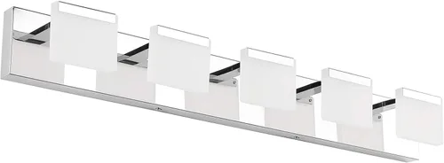 Ralbay Luces LED modernas para tocador de baño, 5 luces, lámpara de pared de baño de acero inoxidable acrílico