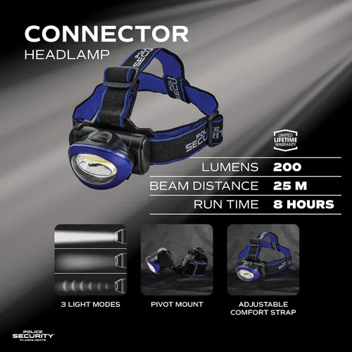 Miniatura 2 de Police Security Flashlights 99645 Connector 150 Lumens LED Headlamp