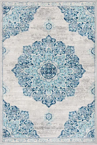 SAFAVIEH Brentwood Collection - Alfombra decorativa de 2 x 4 pies, diseño desgastado de medallón, no desprende pelusa y de fácil cuidado, ideal para