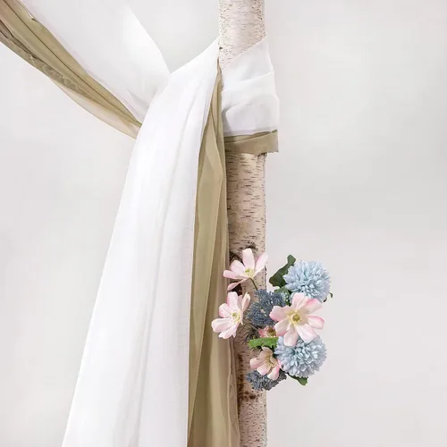 Miniatura 4 de MIULEE Cenefa Beige para Ventana para Fiesta - Cortina Transparente Cenefa Superior Tratamiento de Ventana Cortinas Decorativas para Arco de Boda