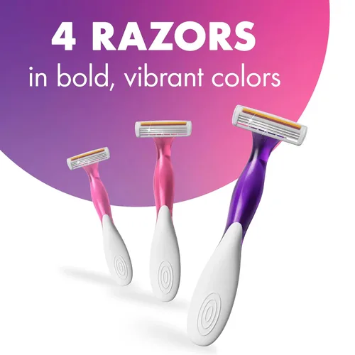 Miniatura 4 de BIC Soleil 3 maquinillas de afeitar desechables perfumadas para mujer, 3 cuchillas con una tira de humedad para un afeitado sedoso, surtido de 4