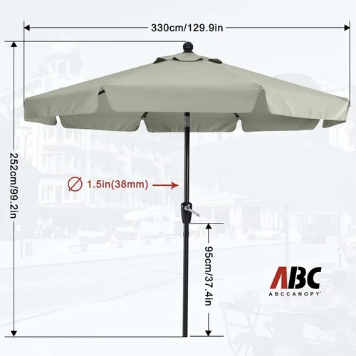 Miniatura 28 de ABCCANOPY Sombrillas prémium de 10 pies (3.05 m) para patio, beige claro