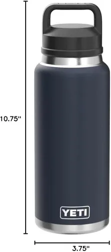 Miniatura 9 de YETI Rambler - Botella de 36 onzas, aislada al vacío, a prueba de fugas, de acero inoxidable con tapón para sorbos Aislamiento al vacío Azul marino