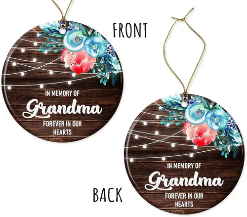 Miniatura 3 de Adorno de Navidad en memoria de la abuela – Regalo conmemorativo de recuerdo de la abuela – Regalo de cerámica decoración de vacaciones, regalo