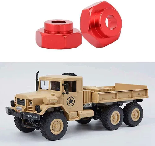 Miniatura 4 de Dilwe 4PCS Metal RC Wheel Hex Hubs 0.472 in a 0.669 in Adaptador para HSP 1/10 Vehículo de Carretera Eléctrico Camión (Rojo)