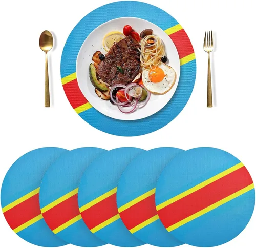 Miniatura 17 de Aruba Flag Round Table Placemats 15 Inch, Seasonal Table Mats Modern Place Mats for Dining, Kitchen, Parties, Camping