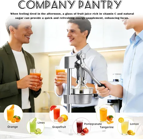 Miniatura 6 de Exprimidor de hierro fundido, exprimidor de hierro fundido, prensador de mano resistente, sin pelar, exprimidor profesional de naranja limón y Gris