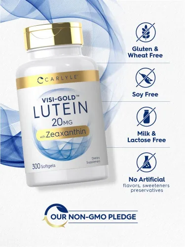 Miniatura 4 de Carlyle Luteína y zeaxantina 20 mg 300 cápsulas blandas Vitaminas para la salud ocular Suplemento sin OMG y sin gluten