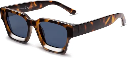 Miniatura 60 de VANLINKER Gafas de sol cuadradas gruesas para hombres y mujeres, retro, rectangulares, con protección UV400, VL9731
