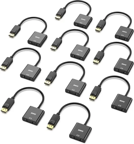 Miniatura 10 de BENFEI Conversor DisplayPort a VGA, cable macho a hembra chapados para Lenovo, Dell, HP, ASUS.