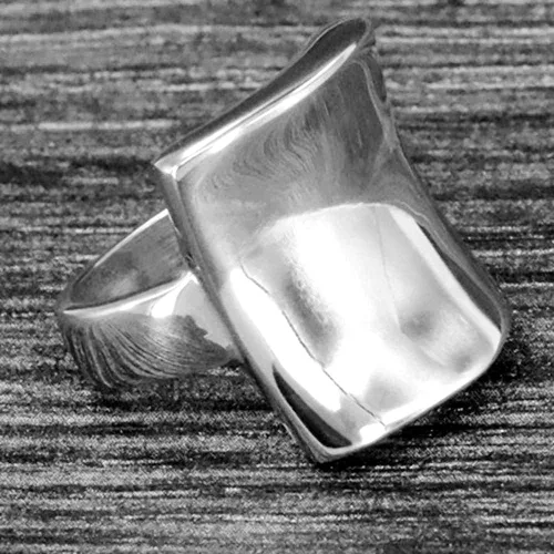Miniatura 3 de Jude Jewelers Anillo de acero inoxidable chapado en oro de 18 quilates con forma curvada, estilo grueso, cóctel, fiesta, boda, Metal, Zirconia cúbica