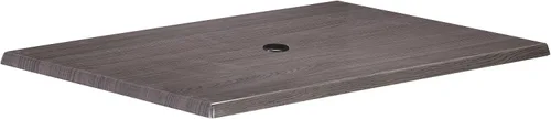 Miniatura 14 de Holland Bar Stool Mesa EnduroTop de acero negro de 30 pulgadas de diámetro, interior/exterior para todas las estaciones con agujero para sombrilla