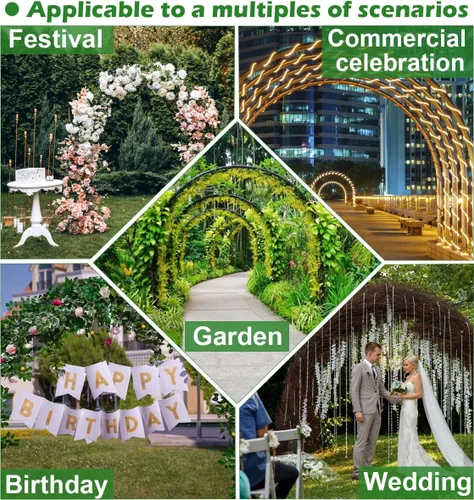 Miniatura 4 de Queension Arco de Jardín Extra Grande de 7.2 Pies de Ancho y 9.2 Pies de Alto, Arco de Boda para Ceremonia, Enrejado de Jardín al Aire Libre