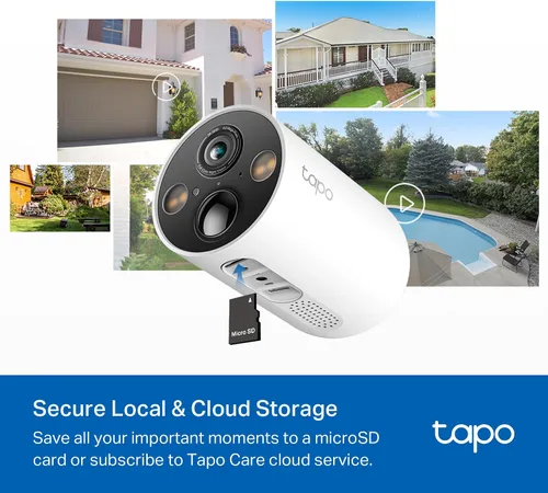 Miniatura 10 de TP-Link Tapo SolarCam 2K, cámara de batería para exteriores con base de panel solar, cámara inalámbrica, 2K QHD, FOV súper amplio de 150°, detección