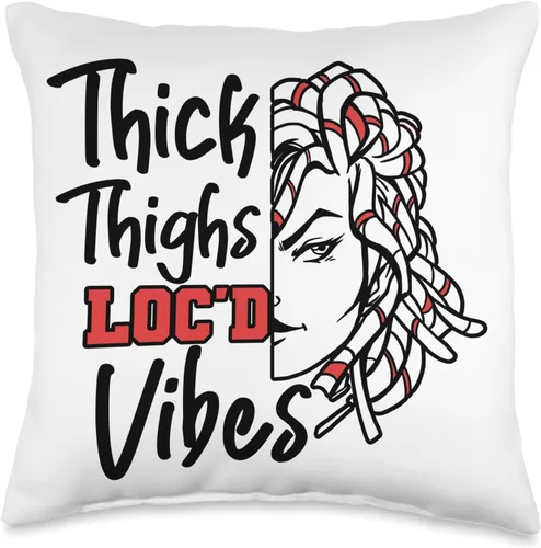 Locs Afro Dreadlocks Love Natural Beauty Hair Locd Thick Thighs Loc'd Vibes Afro Hair - Almohada africana americana, 16 x 16 pulgadas, multicolor