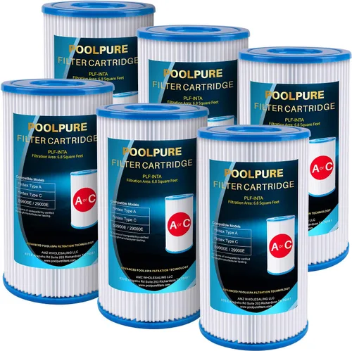 Miniatura 12 de POOLPURE Filtro de piscina tipo A o C / III que reemplaza a Intex 29000E/59900E/#29003E, bomba de filtro 1000/1500/530 GPH, C-4607, funículo, fácil