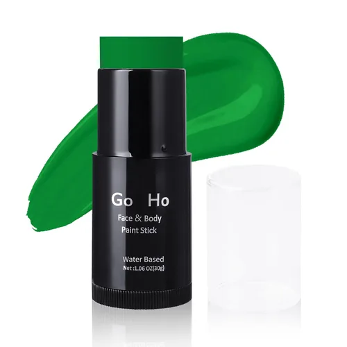 Miniatura 19 de Go Ho Amazon - Barra de pintura facial verde a base de agua, lavable, no tóxica, cobertura completa, pintura corporal en crema para disfraces
