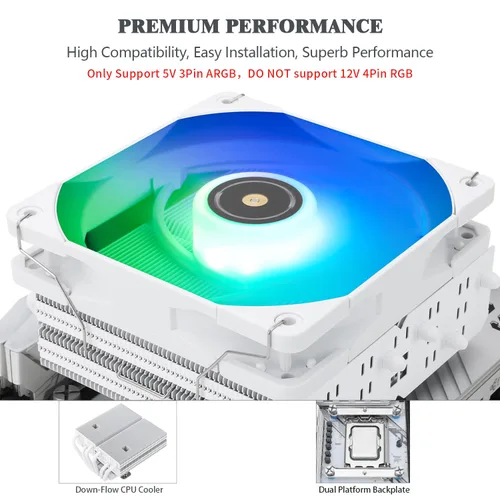 Miniatura 4 de Thermalright Enfriador de aire de CPU SI-100, tubos de calor de 6 × 0.236 in, enfriador de CPU silencioso PWM de 4.724 in con 2000 RPM