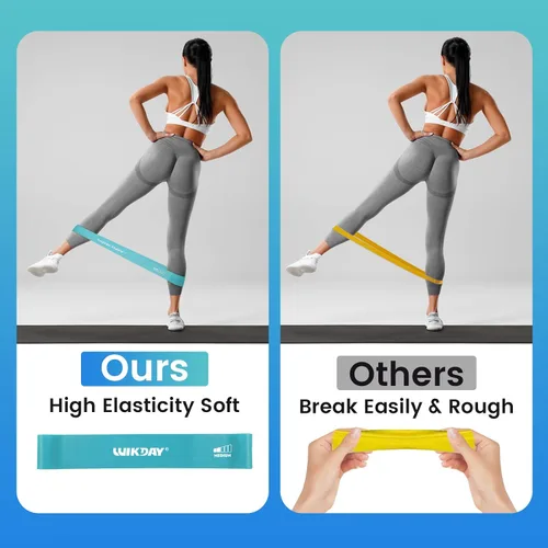 Miniatura 5 de WIKDAY Bandas de Resistencia para Hacer Ejercicio Bandas de Bucle de Ejercicio Conjunto de Bandas de Entrenamiento para Hombres y Mujeres