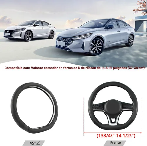 Miniatura 4 de West Llama Funda para volante de automóvil de fondo plano para Nissan, Funda para volante en forma de D para Rogue, Altima, Kicks