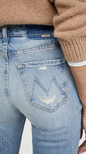 Miniatura 6 de MOTHER Jeans Rider Skimp de talle alto para mujer, Negro
