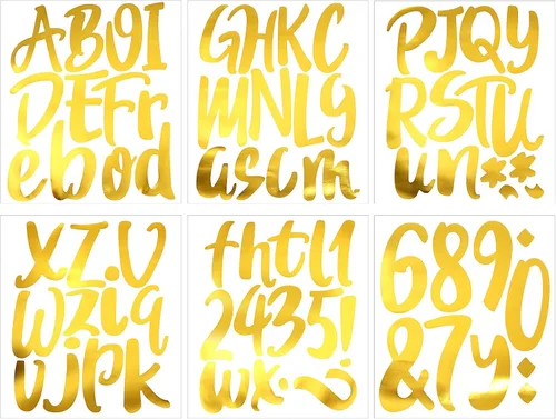 Miniatura 8 de Outus 576 piezas de 8 hojas de calcomanías autoadhesivas de vinilo, letras del alfabeto, números, buzones, calcomanías para decoración de aula