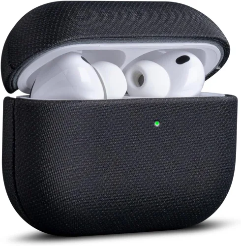 Miniatura 38 de Haobobro Funda de piel para AirPods Pro 3, piel seleccionada respetuosa con la piel, con textura de fibra de carbono, hecha a mano, funda rígida